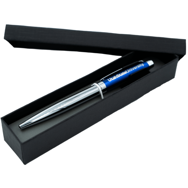 Utah State University Chrome and Blue Rollerball Pen